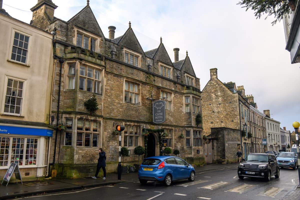Long Street in Tetbury, lined with independent shops and stone buildings